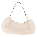 FENDI Hand Bag fur White Gold Auth ka5913SAM-3