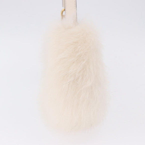FENDI Hand Bag fur White Gold Auth ka5913SAM