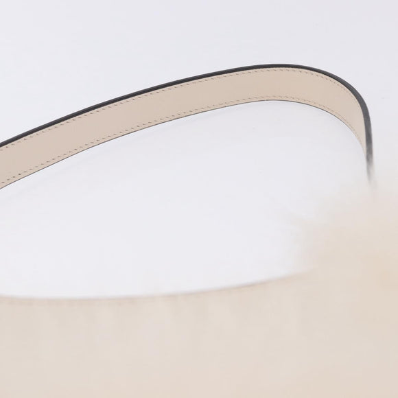FENDI Hand Bag fur White Gold Auth ka5913SAM