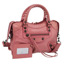 BALENCIAGA Classic Mini City Hand Bag Leather 2way Pink 300295 Auth ka5914V-1