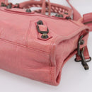 BALENCIAGA Classic Mini City Hand Bag Leather 2way Pink 300295 Auth ka5914V-12