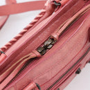 BALENCIAGA Classic Mini City Hand Bag Leather 2way Pink 300295 Auth ka5914V-16