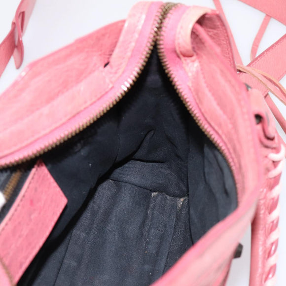 BALENCIAGA Classic Mini City Hand Bag Leather 2way Pink 300295 Auth ka5914V
