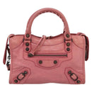BALENCIAGA Classic Mini City Hand Bag Leather 2way Pink 300295 Auth ka5914V-2