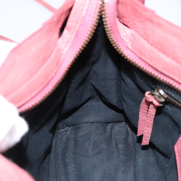 BALENCIAGA Classic Mini City Hand Bag Leather 2way Pink 300295 Auth ka5914V