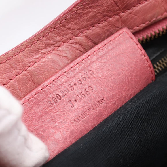 BALENCIAGA Classic Mini City Hand Bag Leather 2way Pink 300295 Auth ka5914V