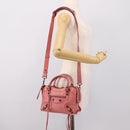 BALENCIAGA Classic Mini City Hand Bag Leather 2way Pink 300295 Auth ka5914V-27