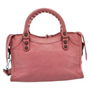 BALENCIAGA Classic Mini City Hand Bag Leather 2way Pink 300295 Auth ka5914V-3