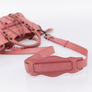BALENCIAGA Classic Mini City Hand Bag Leather 2way Pink 300295 Auth ka5914V-9