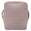 Salvatore Ferragamo Gancini Shoulder Bag Leather Pink Gold Auth ka5915A-2