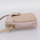 Salvatore Ferragamo Gancini Shoulder Bag Leather Pink Gold Auth ka5915A-3