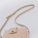 Salvatore Ferragamo Gancini Shoulder Bag Leather Pink Gold Auth ka5915A-8