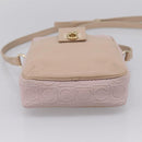 Salvatore Ferragamo Gancini Shoulder Bag Leather Pink Gold Auth ka5915A-5