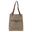 GUCCI GG Supreme Web Sherry Line Tote Bag PVC Beige Gold 39 02 003 Auth ka5917-13