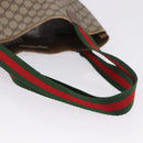 GUCCI GG Supreme Web Sherry Line Tote Bag PVC Beige Gold 39 02 003 Auth ka5917-9