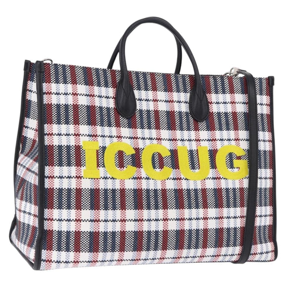 GUCCI Tote Bag Canvas 2way Multicolor Silver 659980 Auth ka5919V