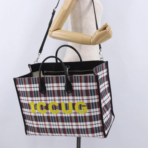 GUCCI Tote Bag Canvas 2way Multicolor Silver 659980 Auth ka5919V