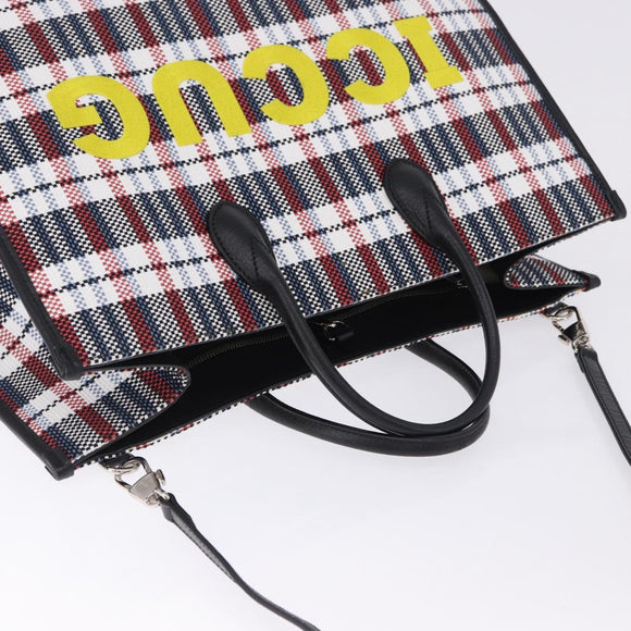 GUCCI Tote Bag Canvas 2way Multicolor Silver 659980 Auth ka5919V