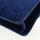 GUCCI Shoulder Bag Velor Blue Gold 544242 Auth ka591V-17