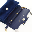 GUCCI Shoulder Bag Velor Blue Gold 544242 Auth ka591V-19