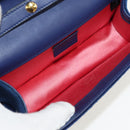 GUCCI Shoulder Bag Velor Blue Gold 544242 Auth ka591V-10