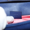 GUCCI Shoulder Bag Velor Blue Gold 544242 Auth ka591V-11