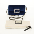 GUCCI Shoulder Bag Velor Blue Gold 544242 Auth ka591V-12