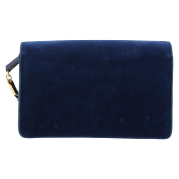 GUCCI Shoulder Bag Velor Blue Gold 544242 Auth ka591V - 0