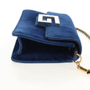 GUCCI Shoulder Bag Velor Blue Gold 544242 Auth ka591V-4