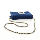 GUCCI Shoulder Bag Velor Blue Gold 544242 Auth ka591V-7