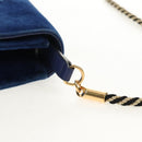 GUCCI Shoulder Bag Velor Blue Gold 544242 Auth ka591V-9