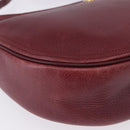 CARTIER Must Line Shoulder Bag Leather Bordeaux Gold Auth ka5921-9