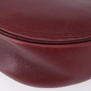 CARTIER Must Line Shoulder Bag Leather Bordeaux Gold Auth ka5921-14