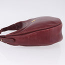 CARTIER Must Line Shoulder Bag Leather Bordeaux Gold Auth ka5921-4