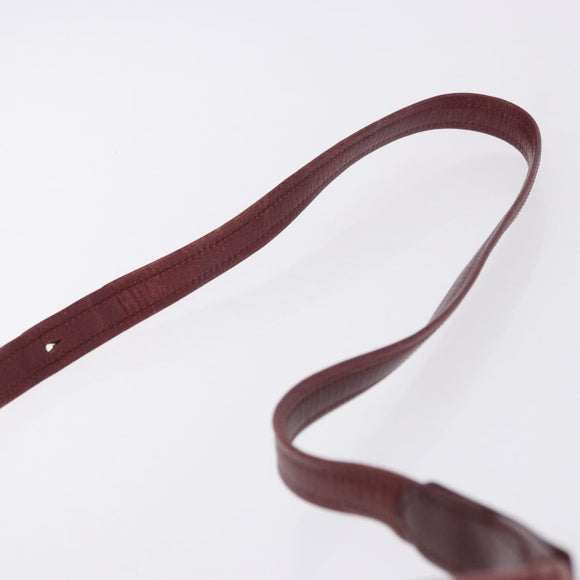CARTIER Must Line Shoulder Bag Leather Bordeaux Gold Auth ka5921