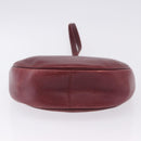 CARTIER Must Line Shoulder Bag Leather Bordeaux Gold Auth ka5921-5