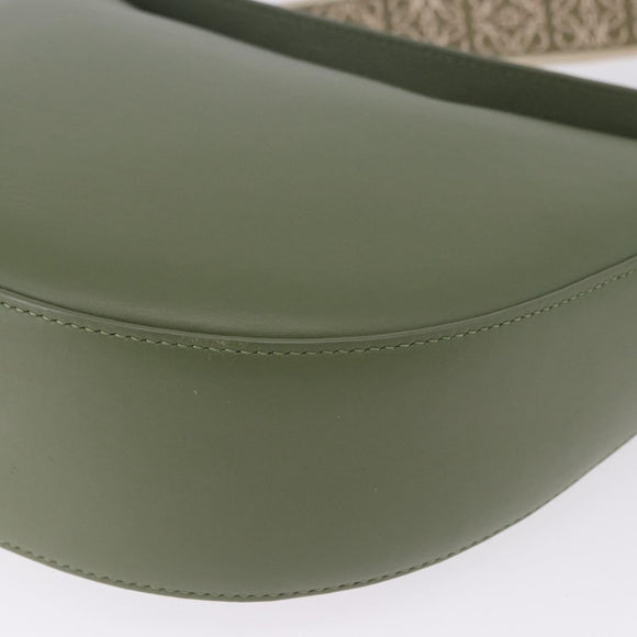 LOEWE Luna Small Shoulder Bag Leather Green Gold Auth ka5922M