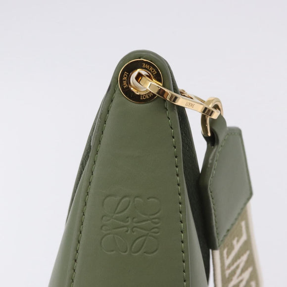 LOEWE Luna Small Shoulder Bag Leather Green Gold Auth ka5922M
