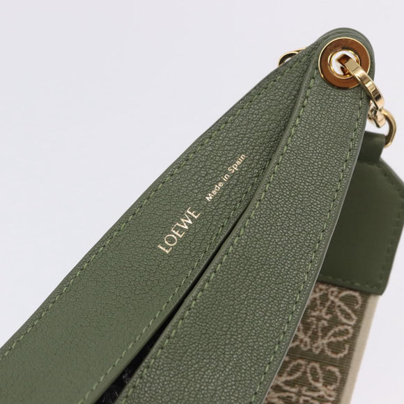 LOEWE Luna Small Shoulder Bag Leather Green Gold Auth ka5922M