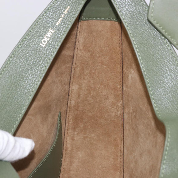 LOEWE Luna Small Shoulder Bag Leather Green Gold Auth ka5922M