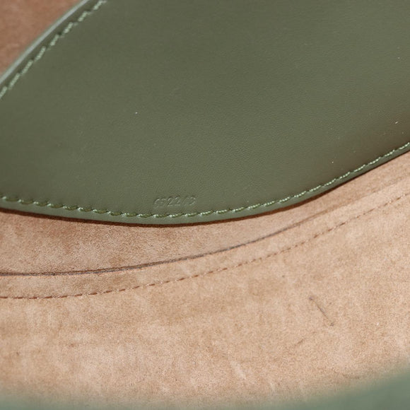 LOEWE Luna Small Shoulder Bag Leather Green Gold Auth ka5922M