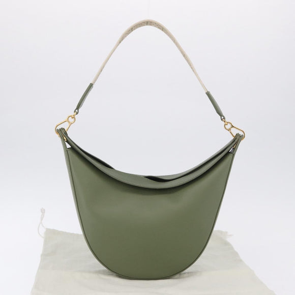 LOEWE Luna Small Shoulder Bag Leather Green Gold Auth ka5922M