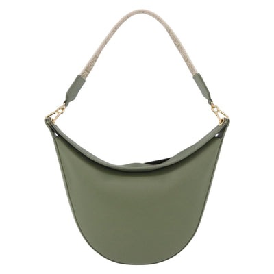 LOEWE Luna Small Shoulder Bag Leather Green Gold Auth ka5922M - 0