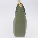 LOEWE Luna Small Shoulder Bag Leather Green Gold Auth ka5922M-3