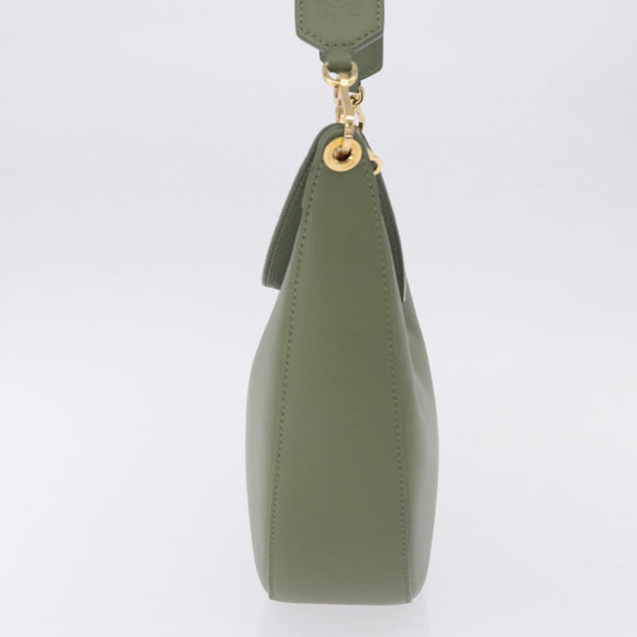 LOEWE Luna Small Shoulder Bag Leather Green Gold Auth ka5922M