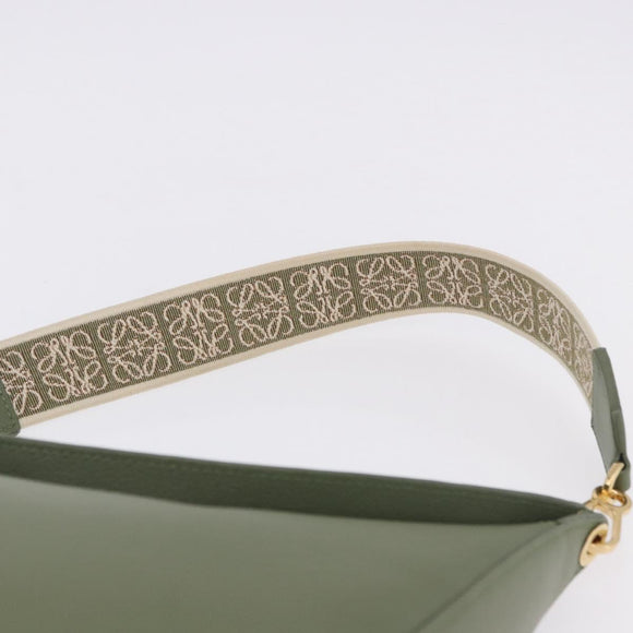 LOEWE Luna Small Shoulder Bag Leather Green Gold Auth ka5922M