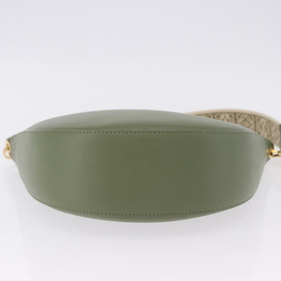 LOEWE Luna Small Shoulder Bag Leather Green Gold Auth ka5922M