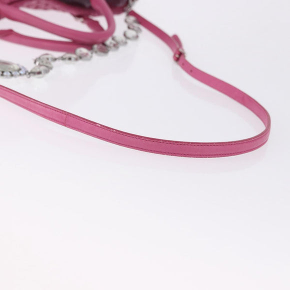 Miu Miu Matelasse Hand Bag Leather 2way Pink Gold Auth ka5923A