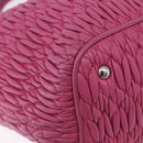 Miu Miu Matelasse Hand Bag Leather 2way Pink Gold Auth ka5923A-17