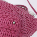 Miu Miu Matelasse Hand Bag Leather 2way Pink Gold Auth ka5923A-18